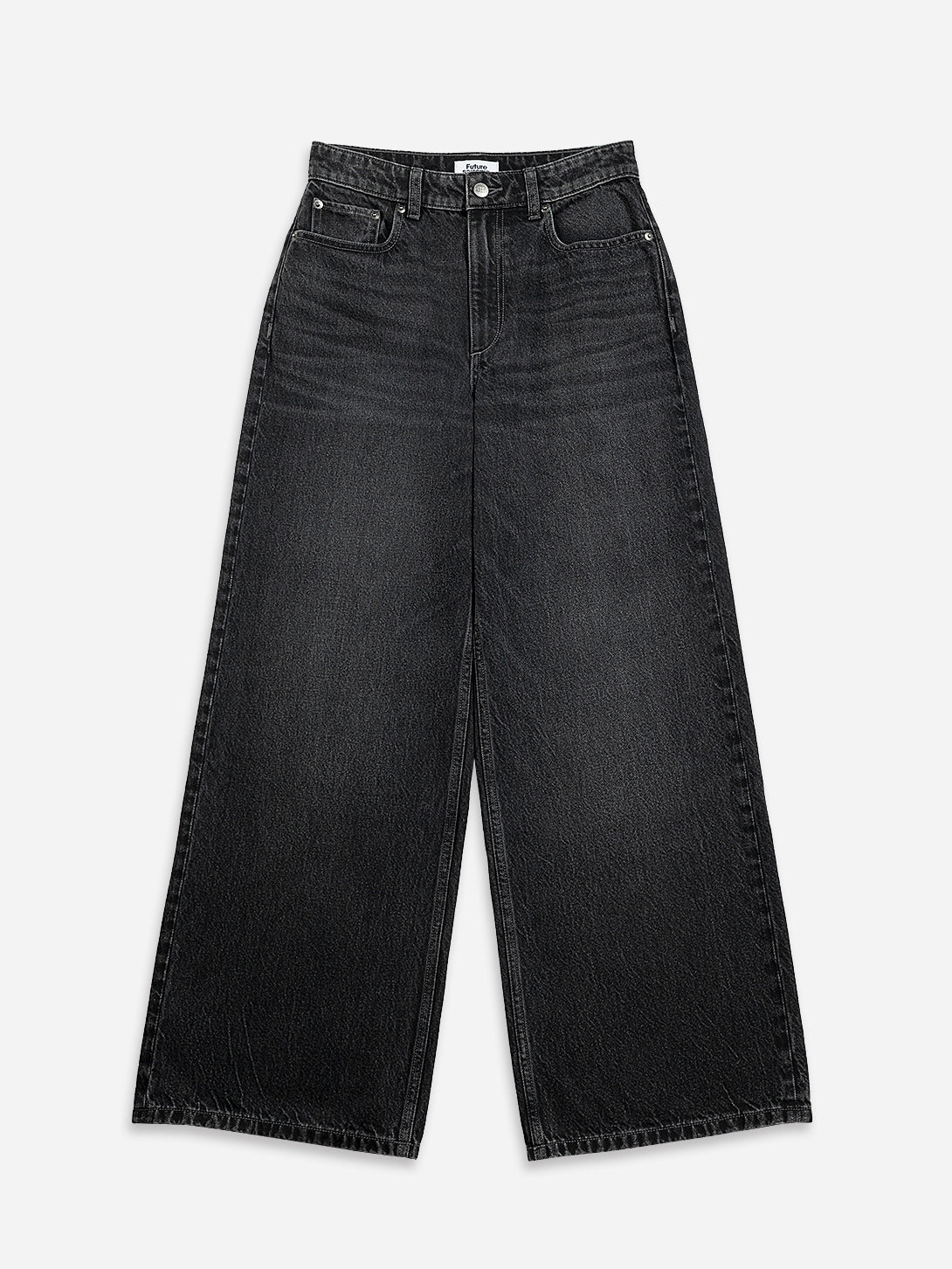 Dk Grey Denim Loose Fit Jeans Dark Grey Womens Wide Leg Baggy Denim Jeans Dark Grey Wash Denim 