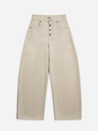 Seedpearl Raw Round Jeans Womens Wide Leg Light Wash jeans Button Up Closure Denim High Waisted Jeans 