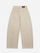 Seedpearl Raw Round Jeans Womens Wide Leg Light Wash jeans Button Up Closure Denim High Waisted Jeans 