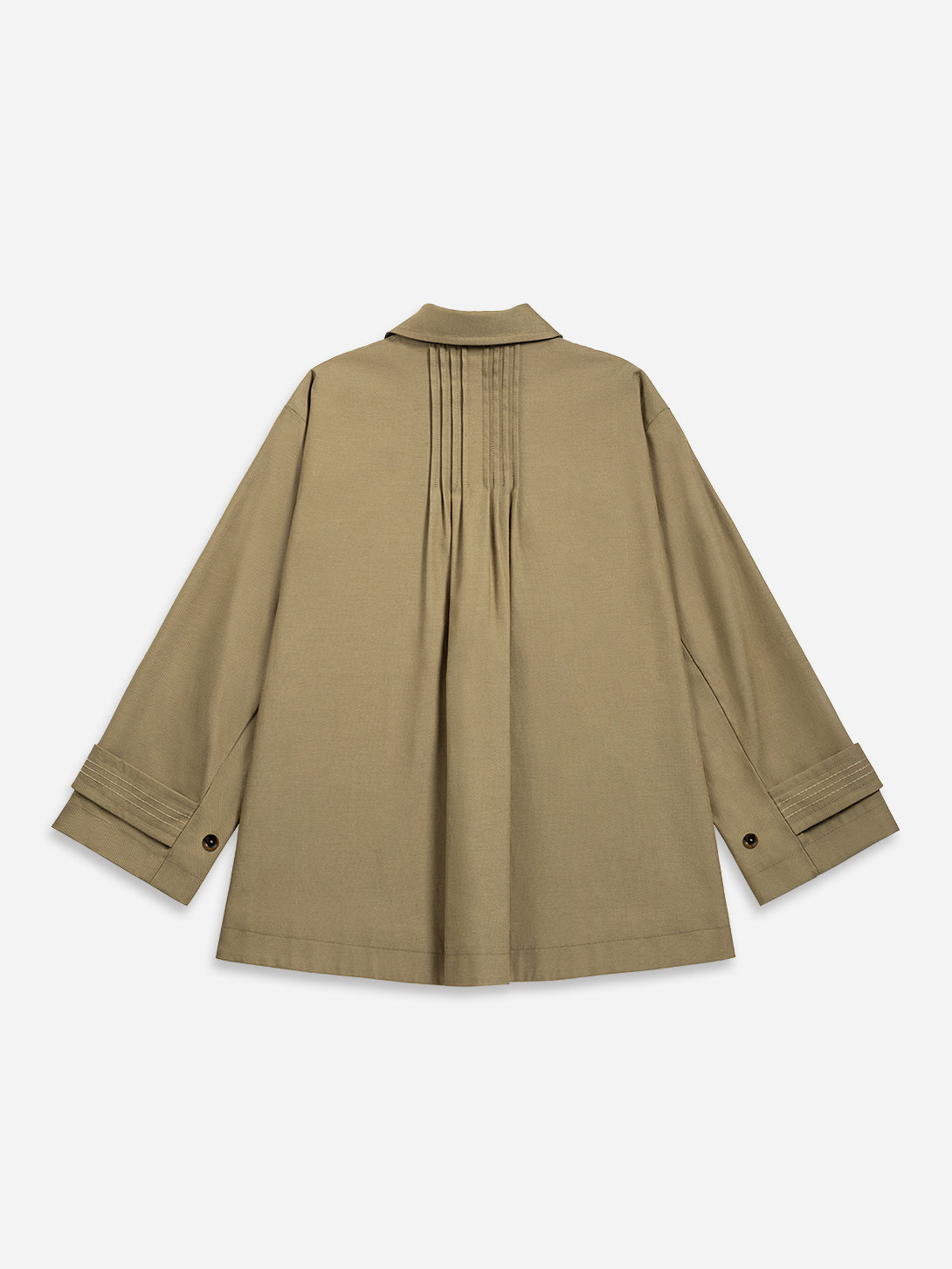 Lead Grey Side Slit City Jacket Womens Boxy Jacket Wide Sleeves Collared Button Up Outerwear 