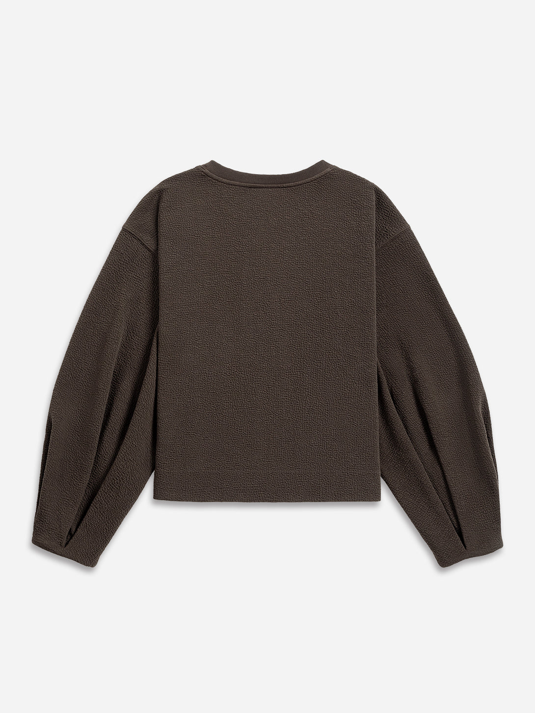 Dk Cedar Textured Split Cardigan Womens Textured Open Cardigan Puff Sleeve Feature Womens Layering Cardigan Crew Neckline 