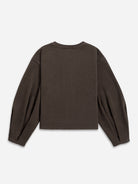 Dk Cedar Textured Split Cardigan Womens Textured Open Cardigan Puff Sleeve Feature Womens Layering Cardigan Crew Neckline 