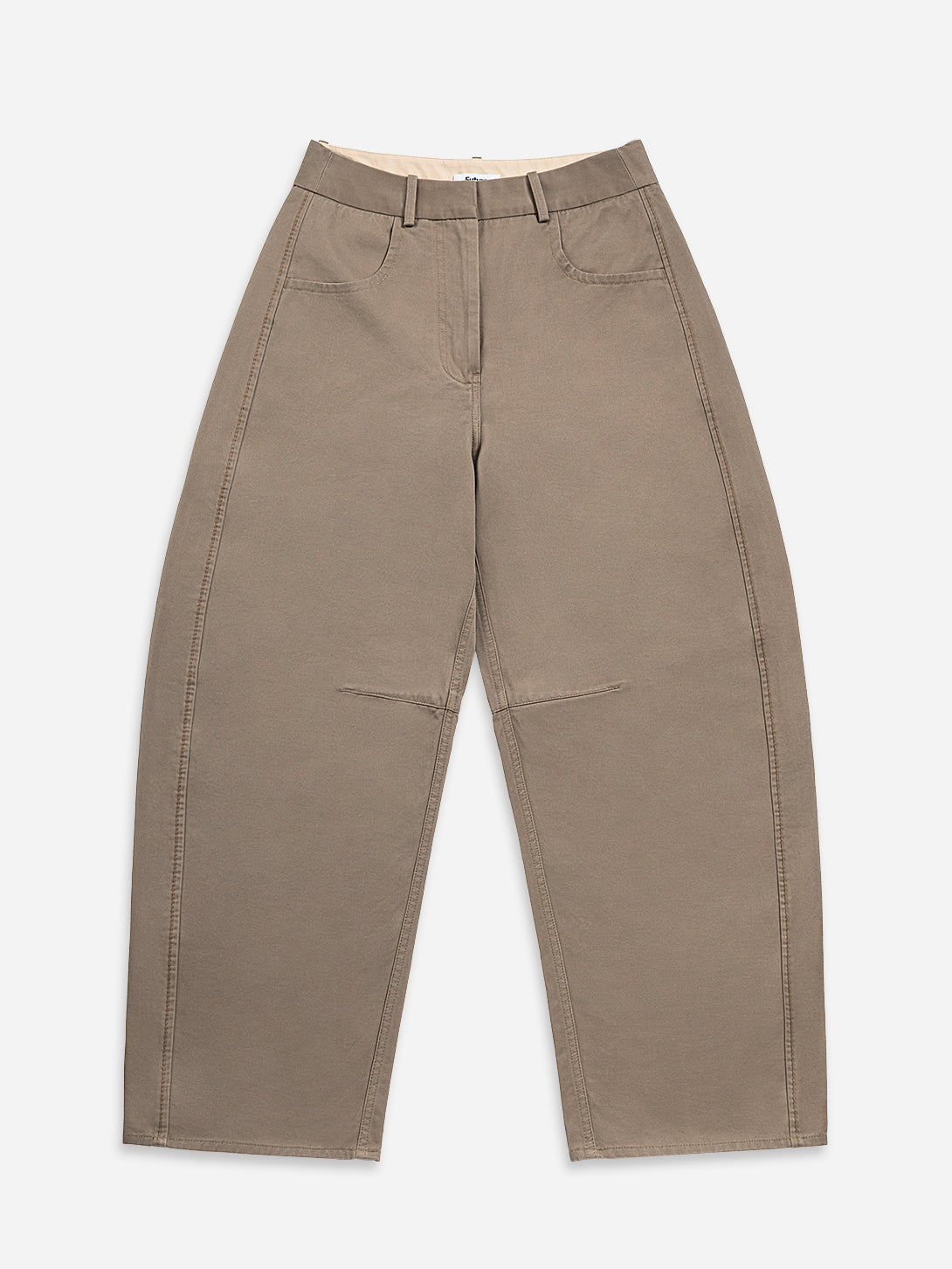 Lead Grey Round Trousers Womens Shaped Trouser Pants Wide Leg Trousers Cotton Fabric 