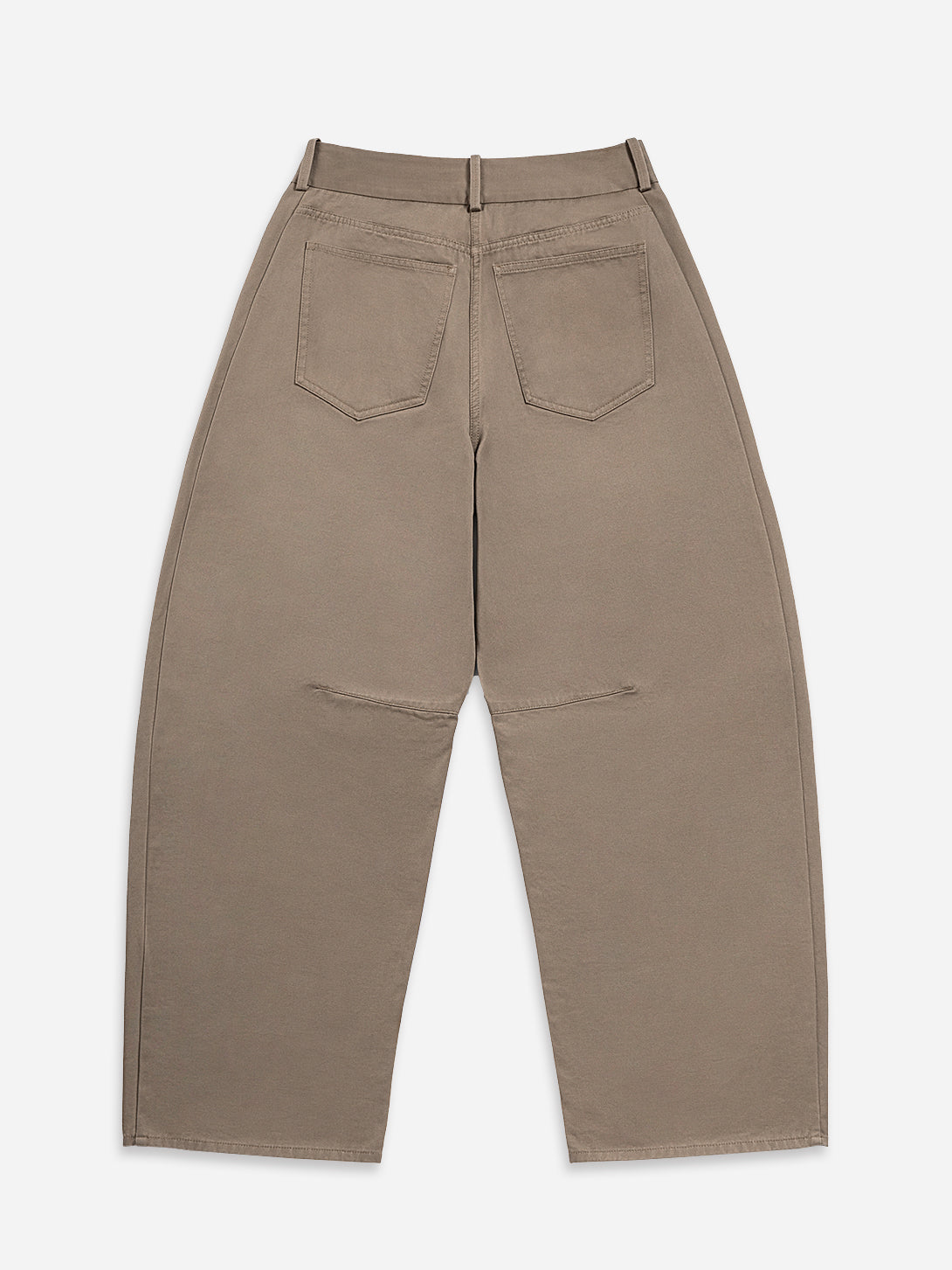 Lead Grey Round Trousers Womens Shaped Trouser Pants Wide Leg Trousers Cotton Fabric 