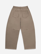Lead Grey Round Trousers Womens Shaped Trouser Pants Wide Leg Trousers Cotton Fabric 