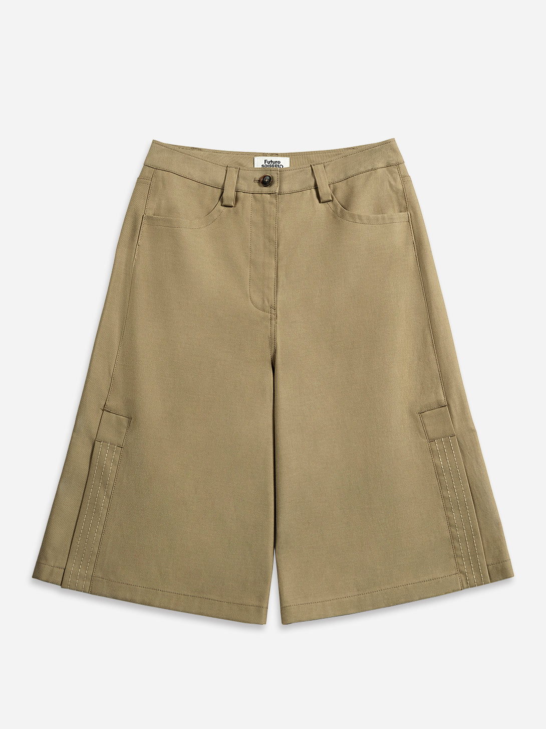 Lead Grey Side Slit City Shorts Womens Baggy Long Shorts Slit Side Feature Cotton Shorts