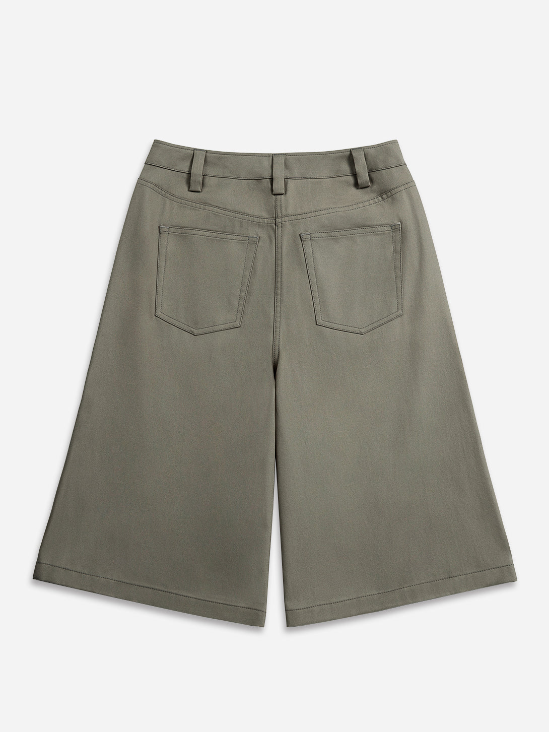 Shadow Green Side Slit City Shorts Womens Baggy Long Shorts Slit Side Feature Cotton Shorts