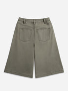 Shadow Green Side Slit City Shorts Womens Baggy Long Shorts Slit Side Feature Cotton Shorts