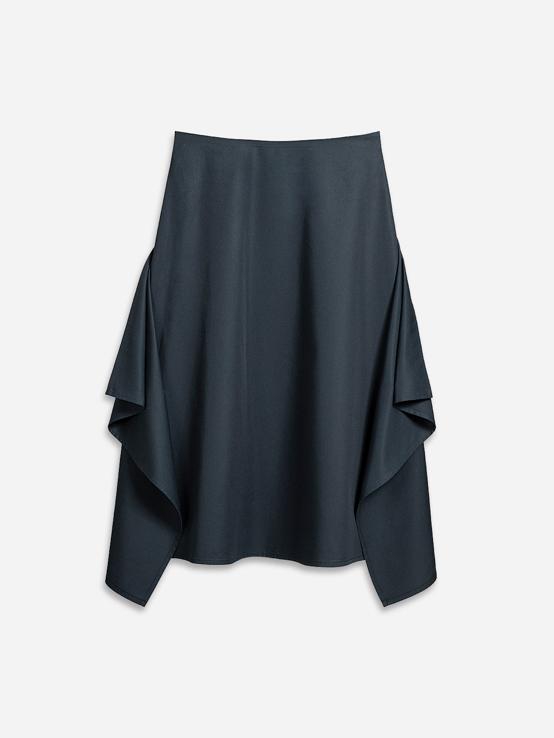 Carbon Draped Skirt Womens Long Skirt Textured Drape Dress Cotton Dress 
