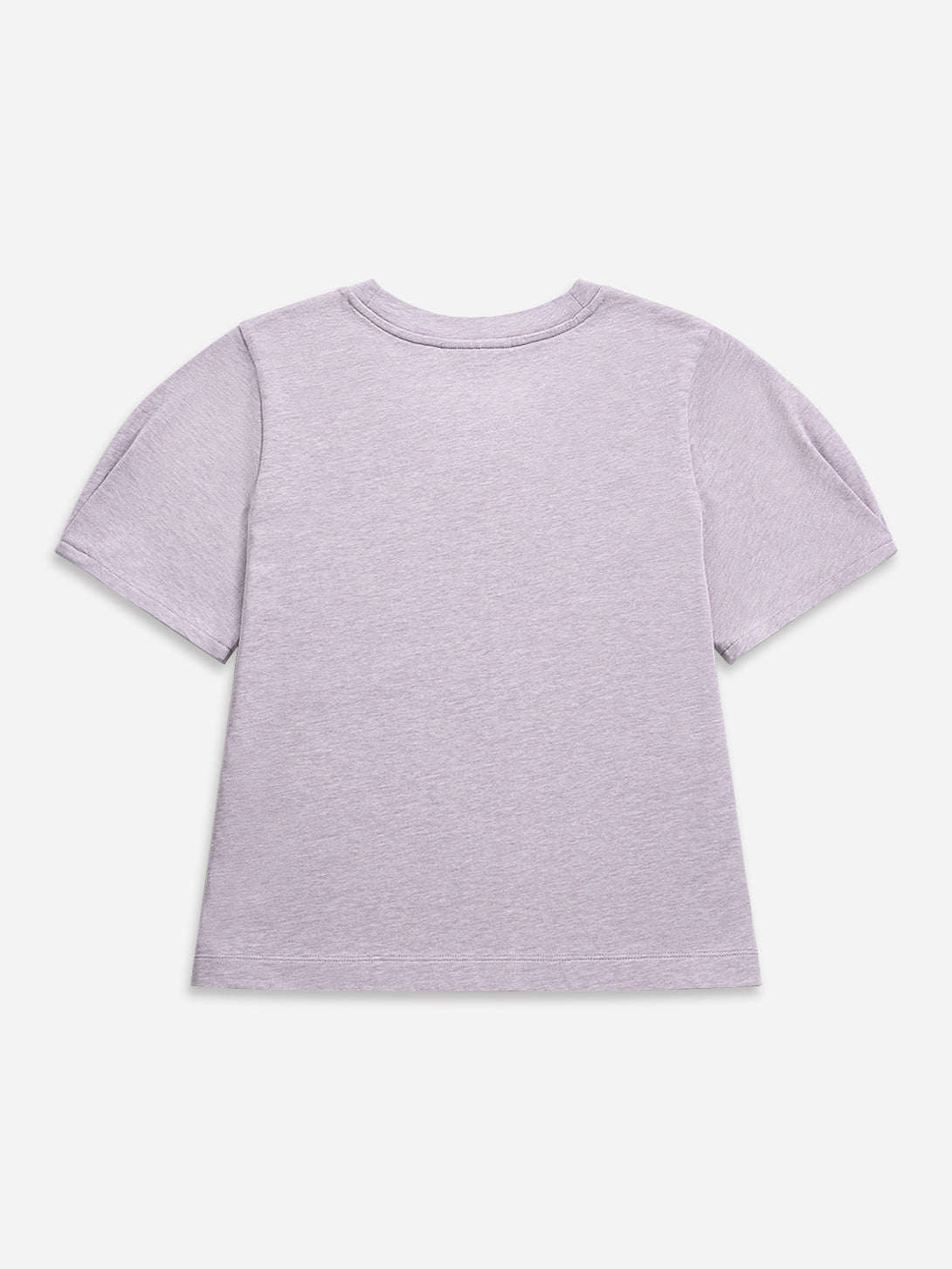Icelandic Purple Heather Lantern Sleeve Tee Womens Cropped Tee Short Sleeve Shirt Wide Sleeve Tee 