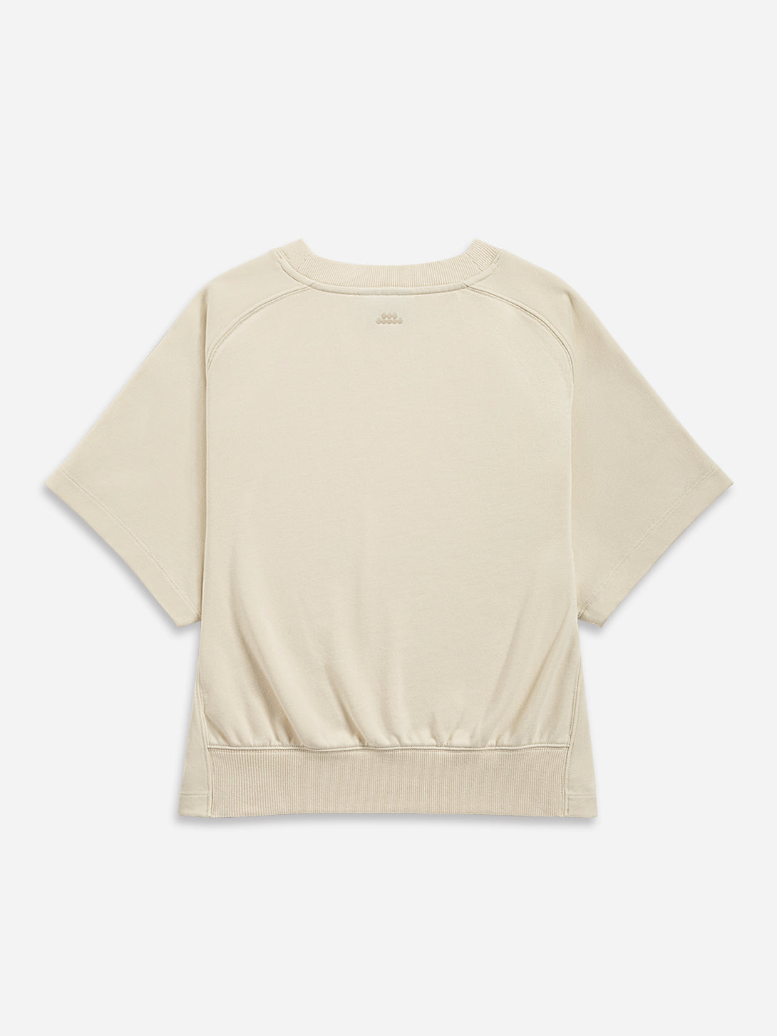 Seedpearl Panel SS Sweatshirt Womens Relaxed Fit Short Sleeve Sweatshirt Womens Pullover Crew Neck Layering Shirt 