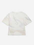 Offwhite / Icelandic Purple AOP Tee Womens Cropped Short Sleeve Tee AOP Print T Shirt 