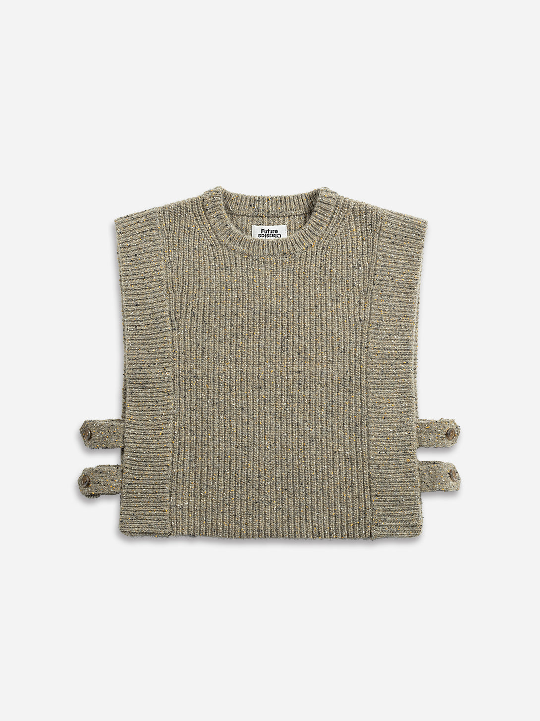 Olive Heather Cropped Boxy Sweater Vest Womens Sleeveless Sweater Top Wool Cashmere Top 