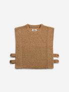 Amberglow Heather Cropped Boxy Sweater Vest Womens Sleeveless Sweater Top Wool Cashmere Top 