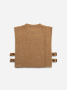Amberglow Heather Cropped Boxy Sweater Vest Womens Sleeveless Sweater Top Wool Cashmere Top 
