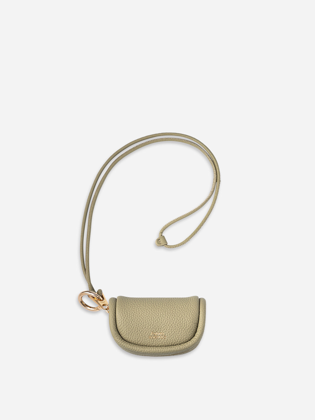 Earthy Olive Micro Loaf Zip Pouch Womens Small Leather Pouch Keychain String small Pocket Bag