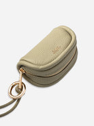 Earthy Olive Micro Loaf Zip Pouch Womens Small Leather Pouch Keychain String small Pocket Bag