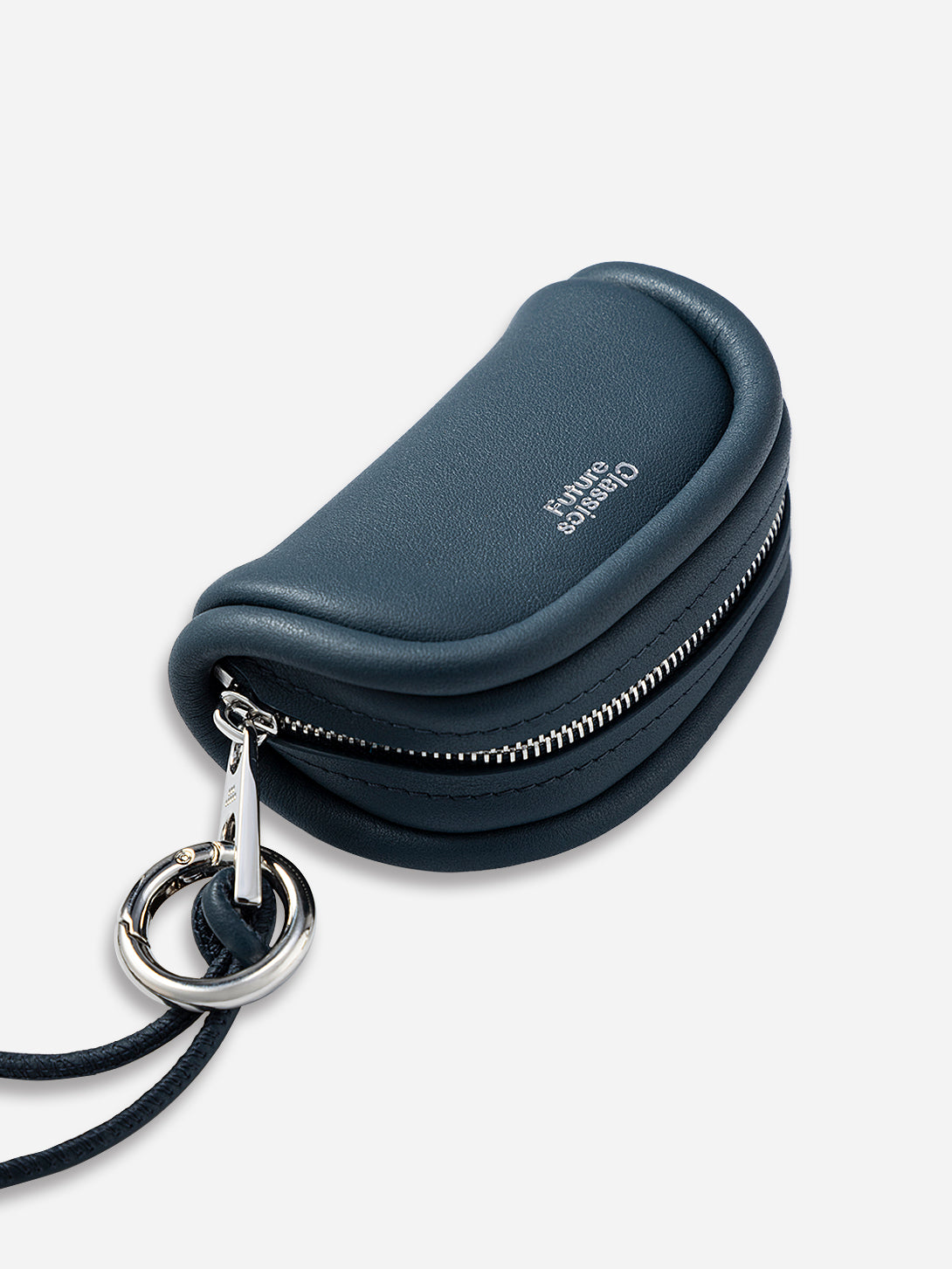 Carbon Micro Loaf Zip Pouch Womens Small Leather Pouch Keychain Ring Neck Belay Small Toiletry Bag 