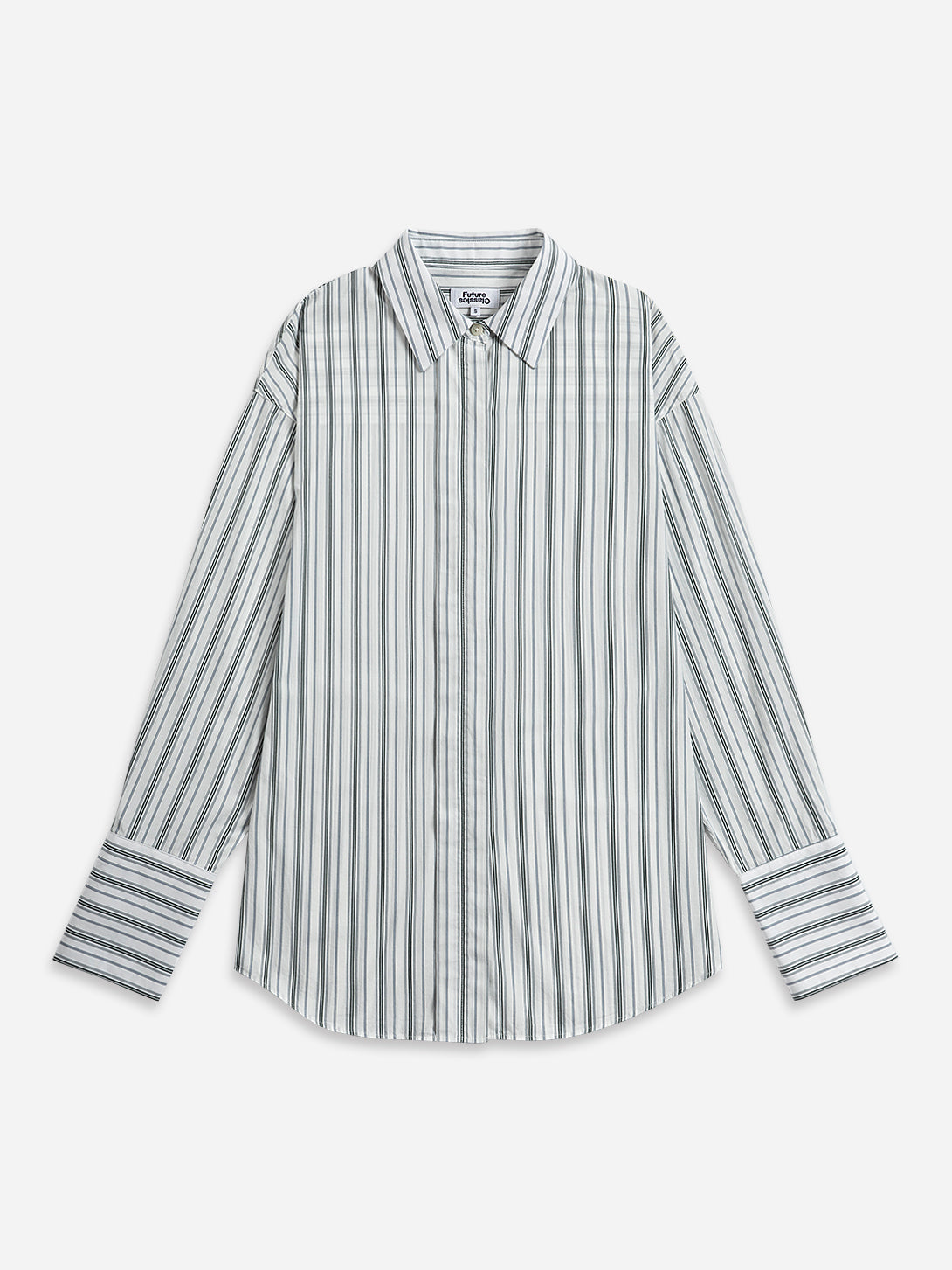 Offwhite/ Icelandic Purple Stripe Striped Back Slit Shirt Womens Striped Relaxed Fit Woven Shirt Striped Pattern Long Sleeve Dress Shirt 