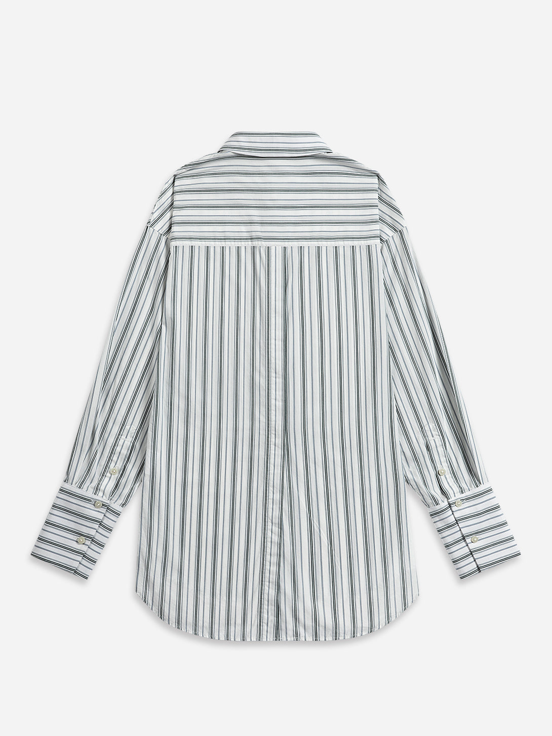 Offwhite/ Icelandic Purple Stripe Striped Back Slit Shirt Womens Striped Relaxed Fit Woven Shirt Striped Pattern Long Sleeve Dress Shirt 