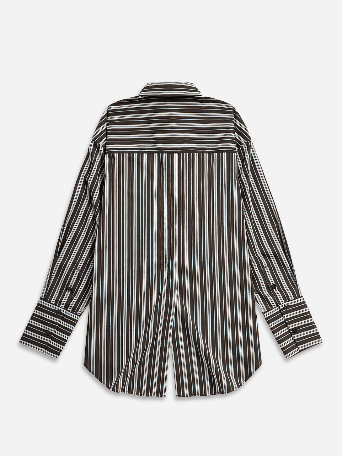 Dk Cedar/ Aquamarine Stripe Striped Back Slit Shirt Womens Long Striped Button Up Shirt Relaxed Fit Layering Dress Shirt 