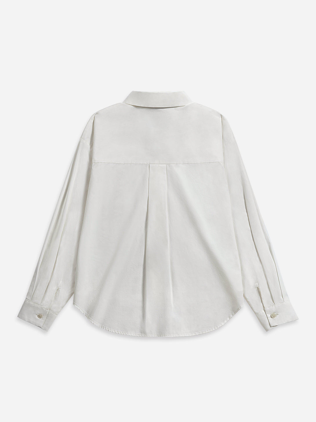 Offwhite Crop Boxy Shirt Womens Button Up Cotton Casual Shirt Long Sleeve Dress Shirt Collared Cropped 