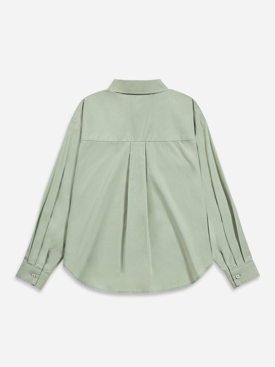 Mineral Grey Crop Boxy Shirt Womens Button Up Cotton Casual Shirt Long Sleeve Dress Shirt Collared Cropped 