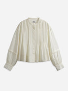 Seedpearl Crinkle Button-up Blouse Womens Future Classics Button Up Long Sleeve Blouse 