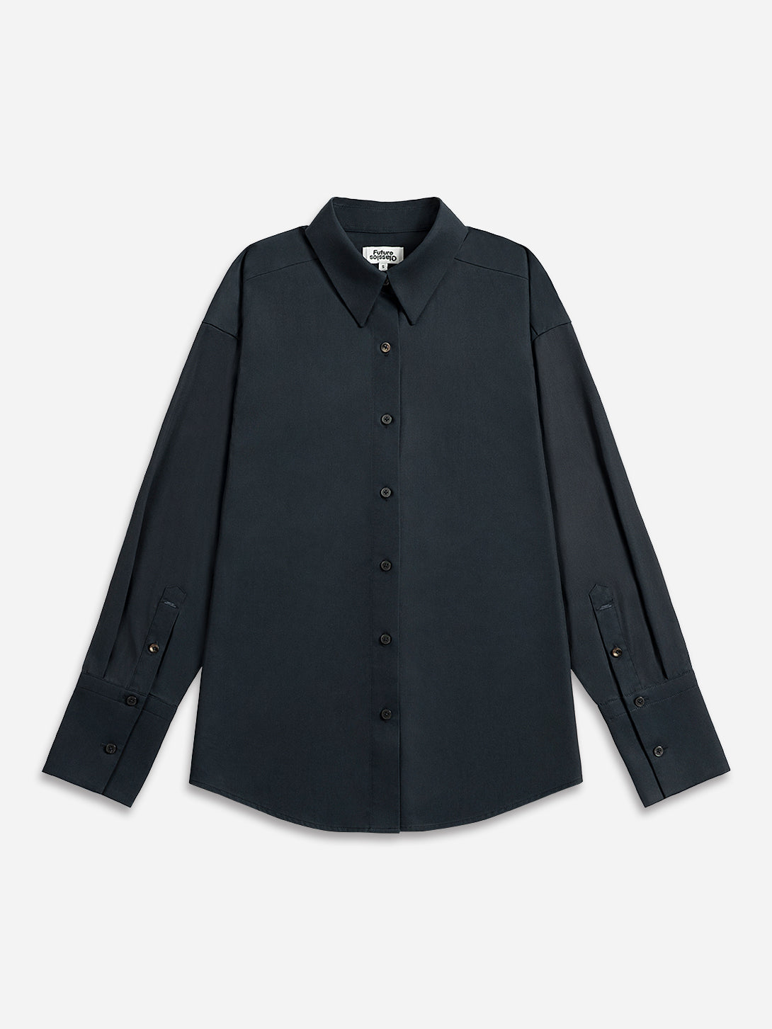 Carbon Oversized Shirt Womens Relaxed Fit Button Up Shirt Collared Shirt 