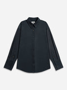 Carbon Oversized Shirt Womens Relaxed Fit Button Up Shirt Collared Shirt 