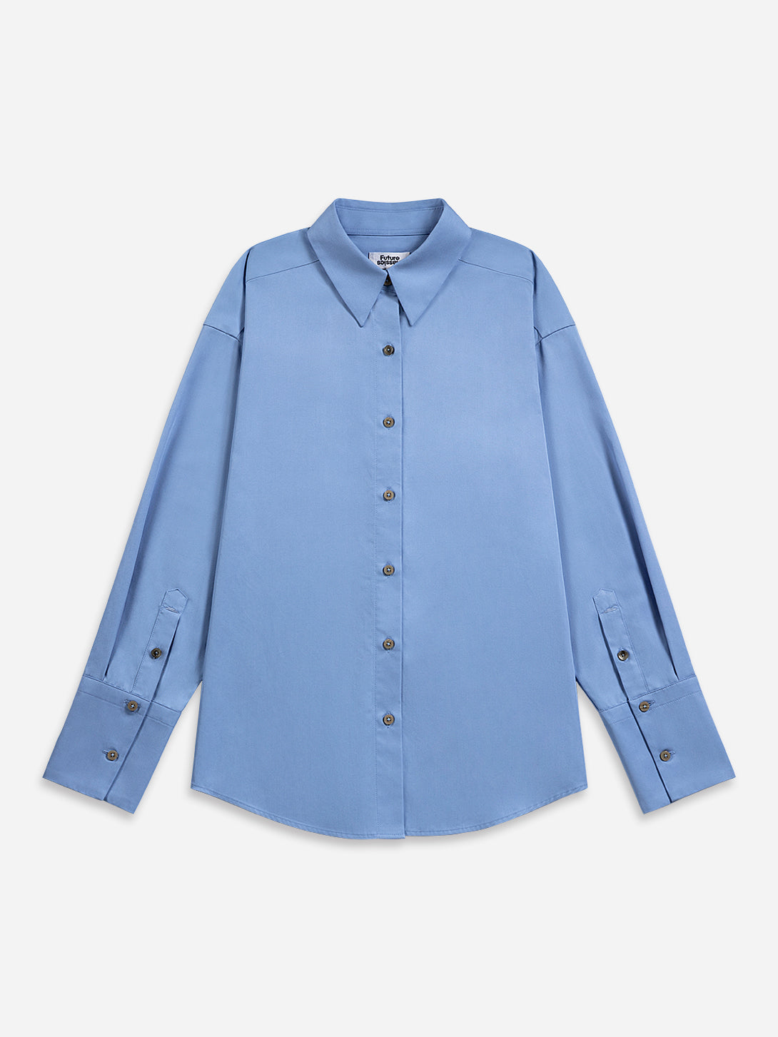 Aquamarine Oversized Shirt Womens Relaxed Fit Button Up Shirt Collared Shirt 