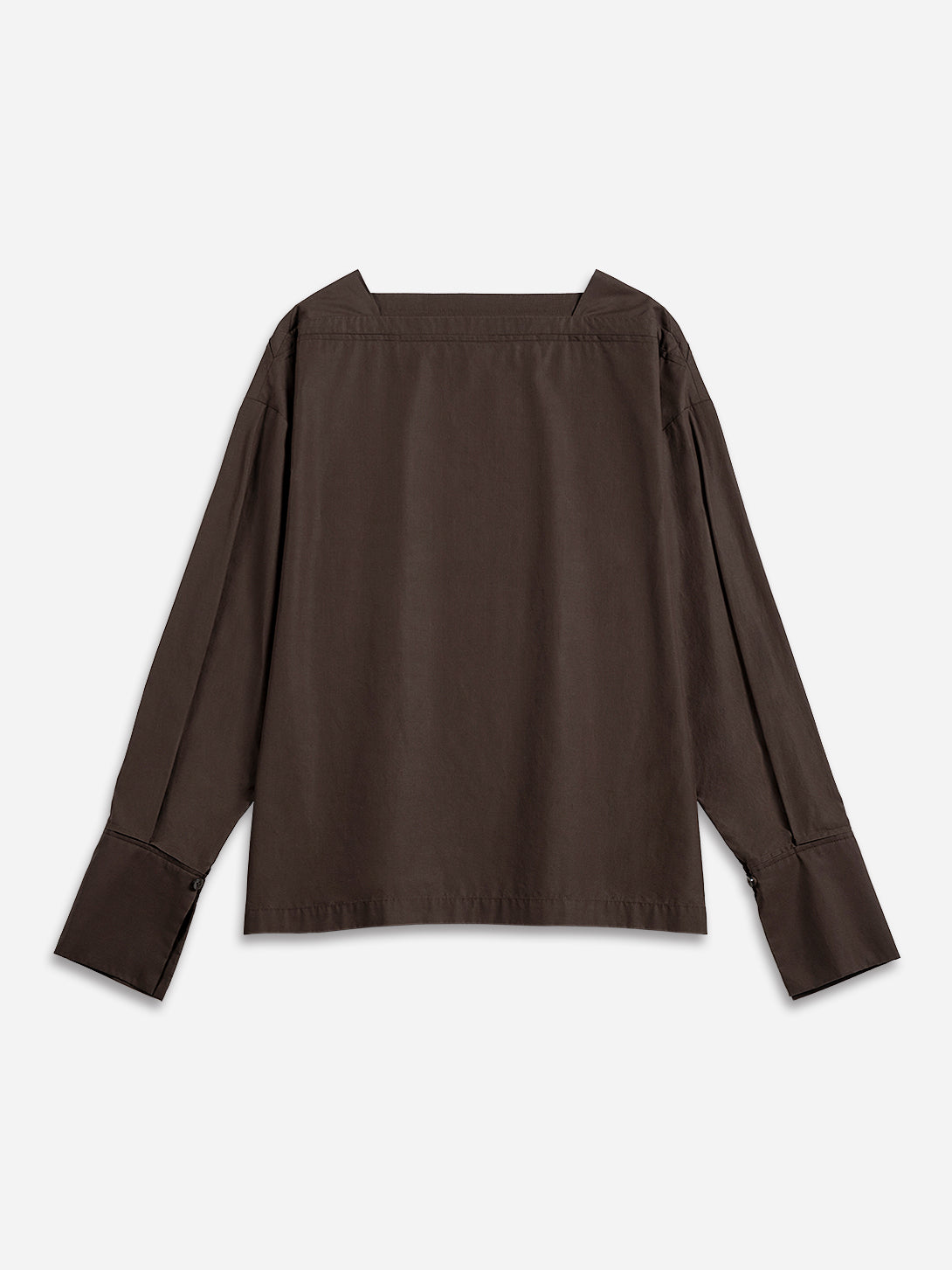 Dk Cedar Structural Top Womens Woven Long Sleeve Top Relaxed Neck Fit Cotton Top 