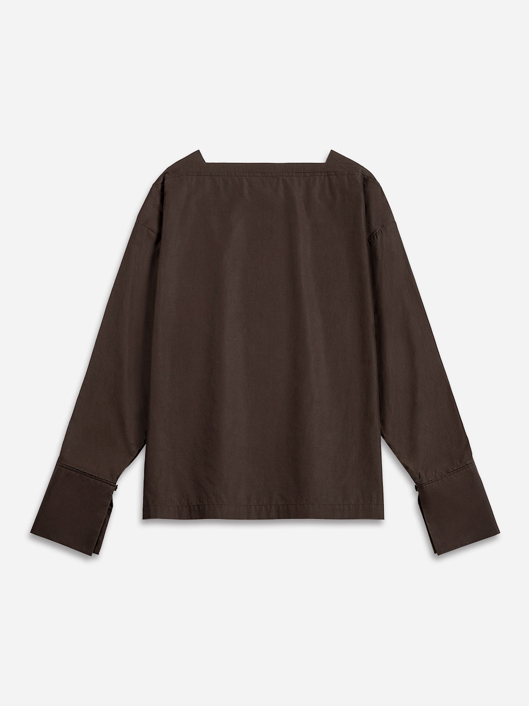 Dk Cedar Structural Top Womens Woven Long Sleeve Top Relaxed Neck Fit Cotton Top 