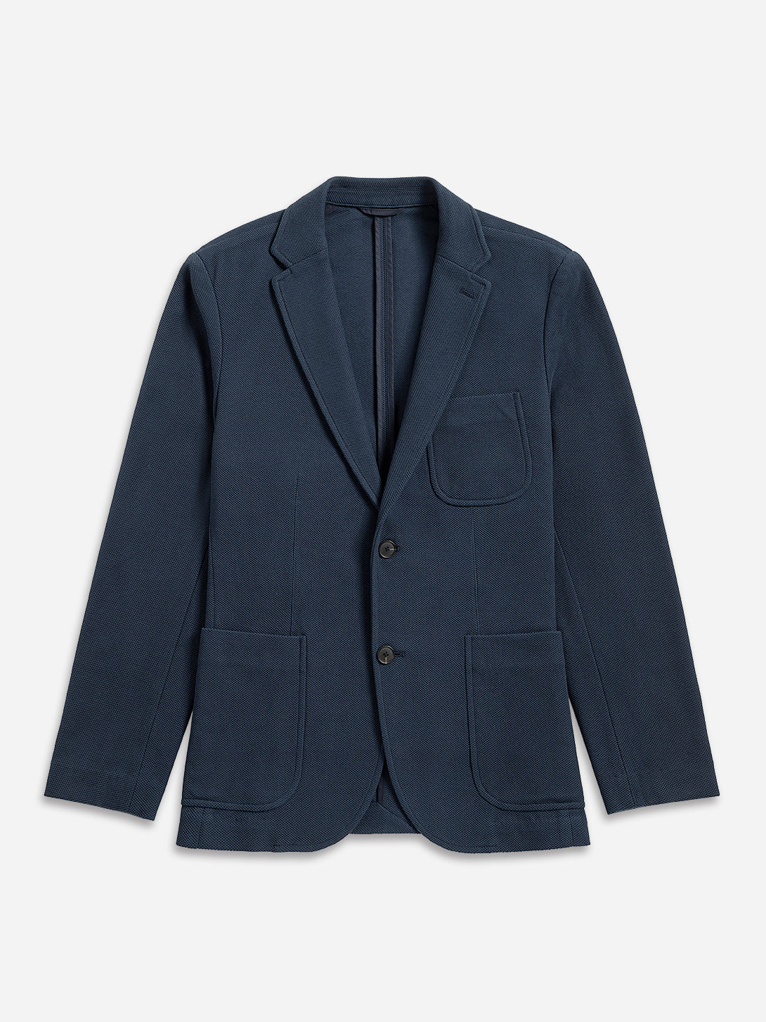Dk Navy Perry Honeycomb Knit Blazer Mens Structured Stretch Blazer Texture Honeycomb Knit Casua Blazer Sports Jacket Single Breasted Coat 