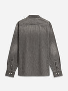 Lt Grey Fulton Denim Shirt Mens Button Down Collar Shirt Faded Grey Denim Casual Work Shirt Long Sleeve 