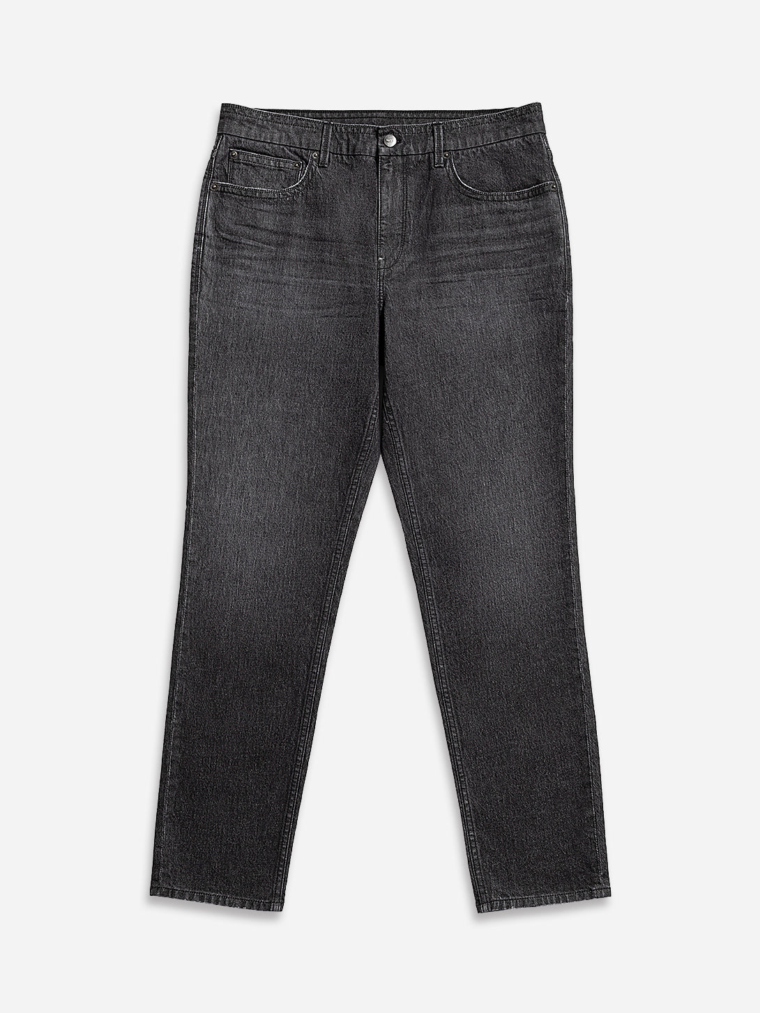 Mid Black Denim Houstons Denim Jeans Mens Tapered Fit Denim Jeans Distressed Jeans Dark Wash Modern Denim Pants 