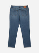 Mid Indigo Houstons Denim Jeans Mens Tapered Denim Jeans Worn Vintage Denim Wash Straight Fit Jeans