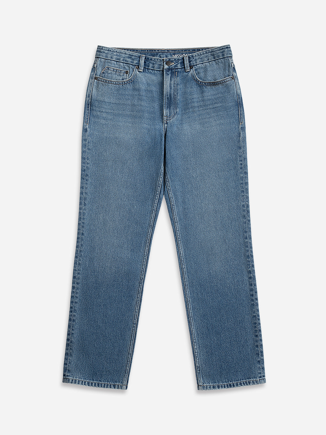 Lt Indigo Missions Denim Jeans Mens Straight Leg Denim Jeans Light Wash Blue Denim Worn In Denim Pants 