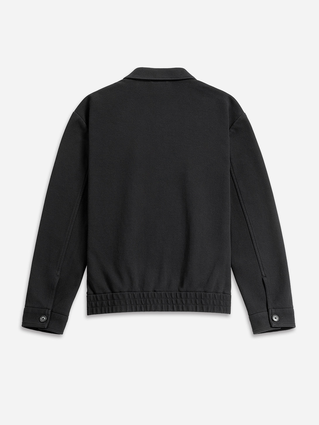 Black Hawthorn Twill Knit Jacket Mens Collared Button Up Knit Jacket Layering Mens Jacket Waffle Knit Fabric 