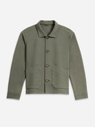 Forest Night Hawthorn Twill Knit Jacket Mens Collared Button Up Knit Jacket Layering Mens Jacket Waffle Knit Fabric 