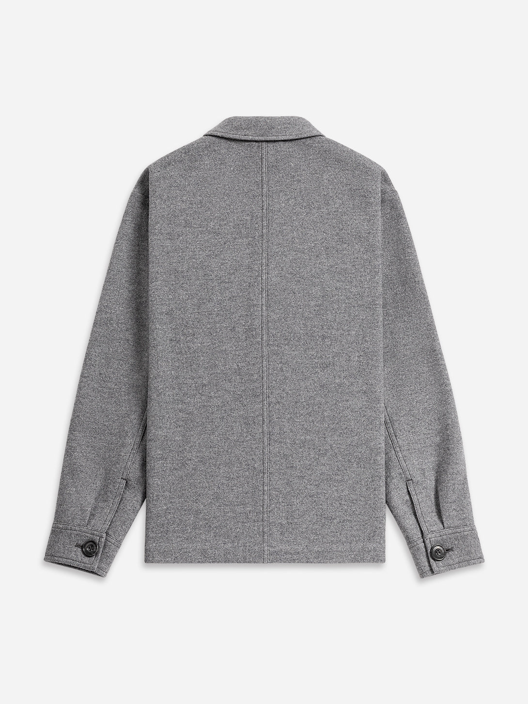 Grey Heather Remi Wool Jacket Mens Button Up Collared Shirt Jacket Layering Overshirt Chore Jacket 