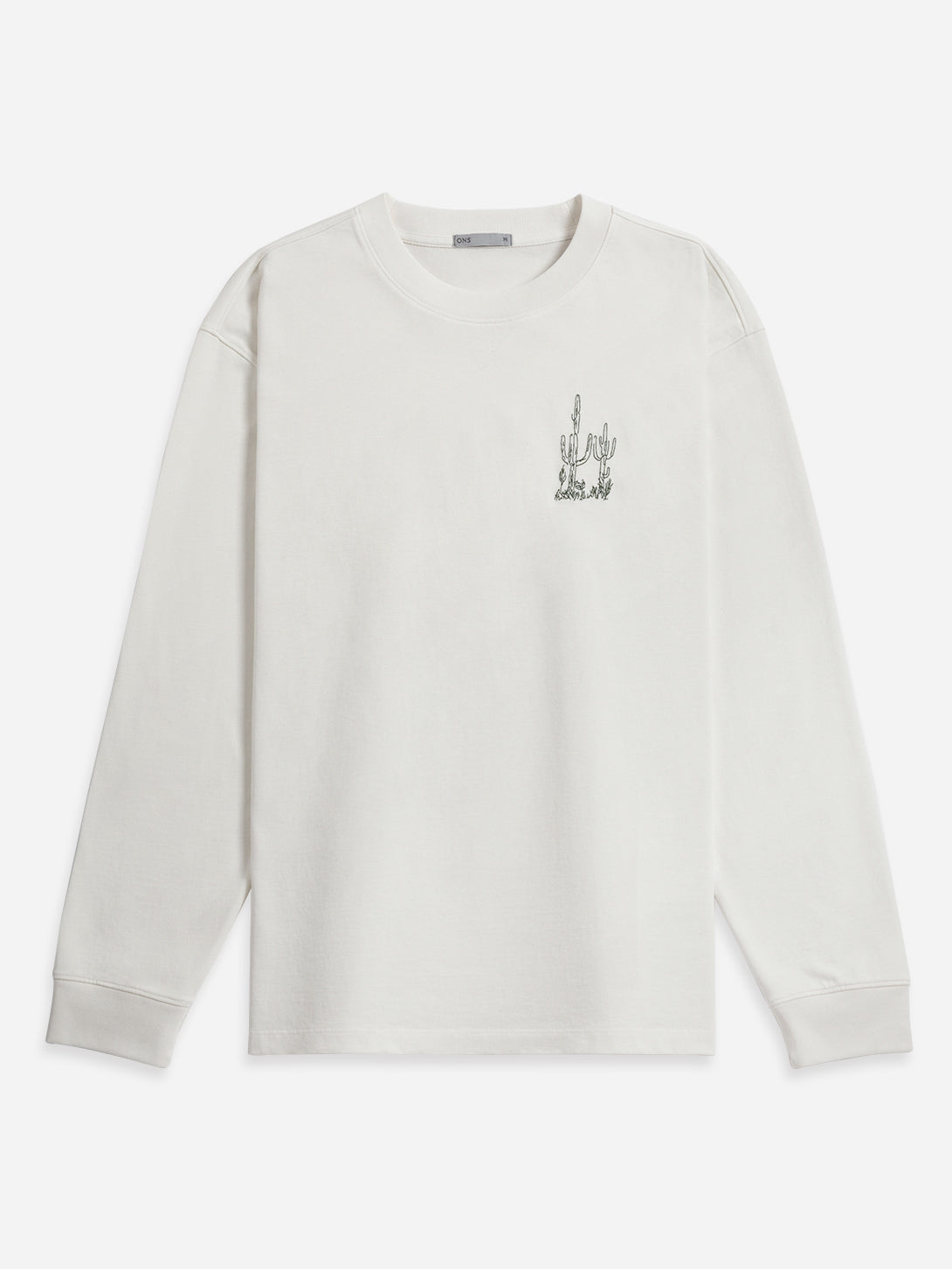 Bright White Angelo Printed Tee Mens Long Sleeve Crew Neck Tee Graphic Print Shirt 