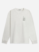 Bright White Angelo Printed Tee Mens Long Sleeve Crew Neck Tee Graphic Print Shirt 