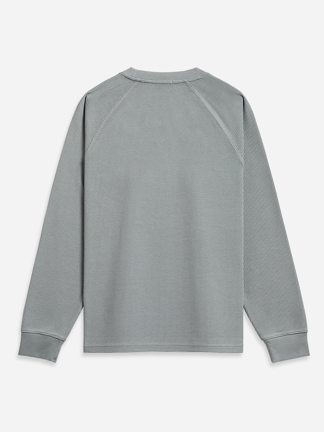 Silver Blue Deon Waffle L/S Tee Mens Raglan Sleeve Shirt Long Sleeve Waffle Shirt 
