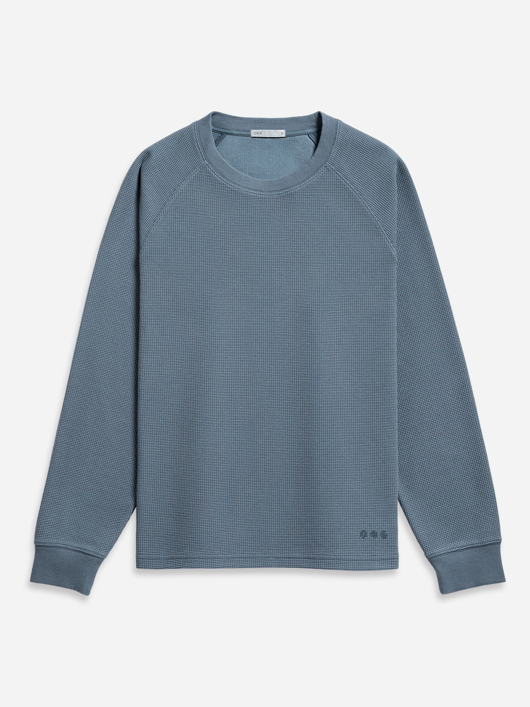 Citadel Blue Deon Waffle L/S Tee Mens Raglan Sleeve Shirt Long Sleeve Waffle Shirt 