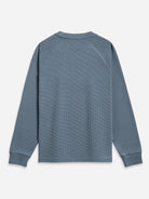 Citadel Blue Deon Waffle L/S Tee Mens Raglan Sleeve Shirt Long Sleeve Waffle Shirt 