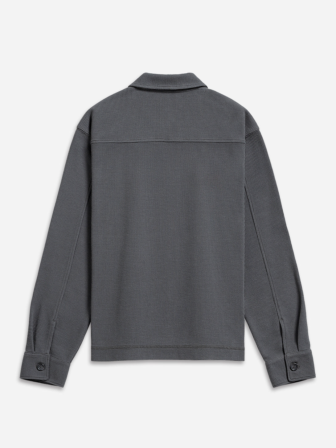 Dk Shadow Beacon Waffle L/S Shirt Blue button-up shirt mens knit long sleeve shirt collared button up shirt 