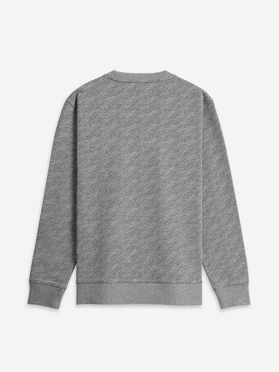 Grey Heather Deon Jacquard Sweatshirt Mens Pullover Sweatshirt Soft Heather Comfort Solid Grey Long Sleeve