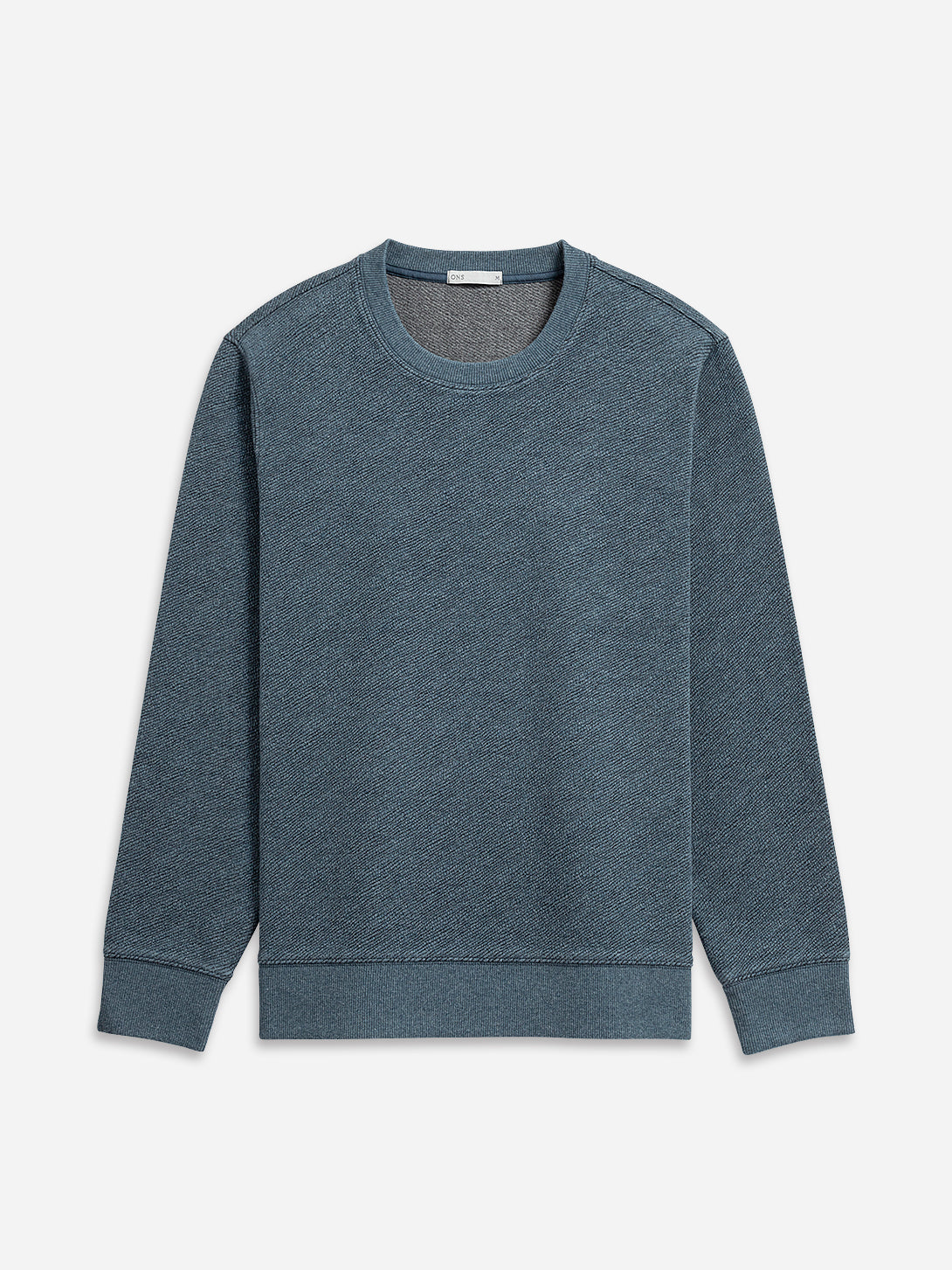 Yale Blue Heather Deon Jacquard Sweatshirt Mens Pullover Sweatshirt Soft Heather Comfort Solid Grey Long Sleeve