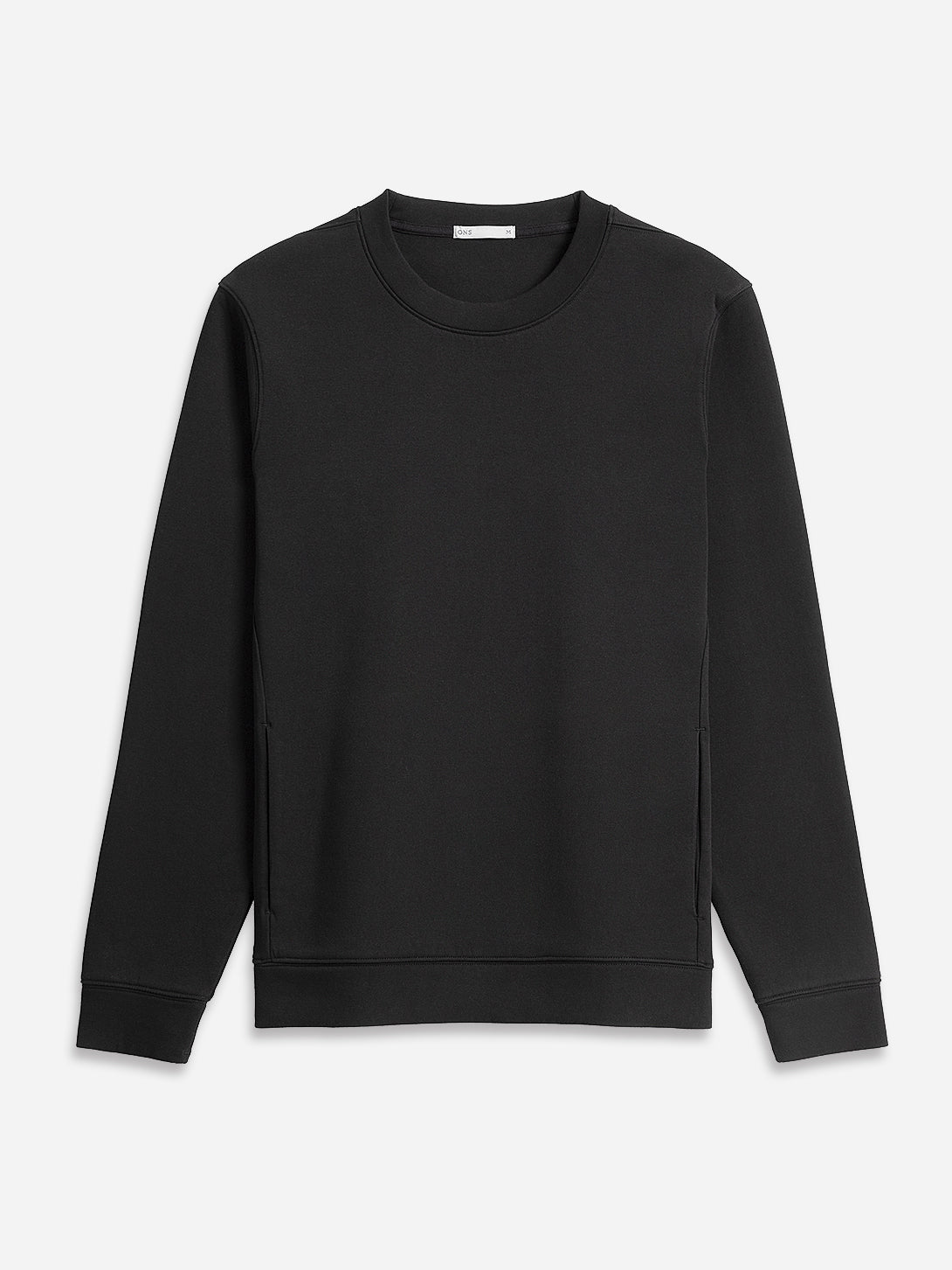 Black Astor Scuba Sweatshirt Mens Crew Neck Pullover Sweatshirt Soft Long Sleeve Stretch Pullover 